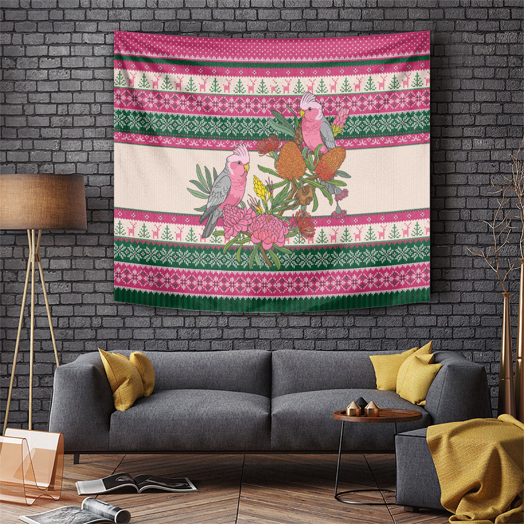 Aussie Galah Christmas Tapestry Festive Knitted Pattern Inspired