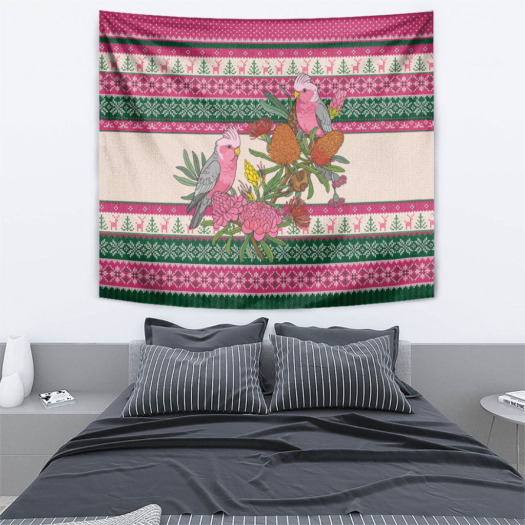 Aussie Galah Christmas Tapestry Festive Knitted Pattern Inspired