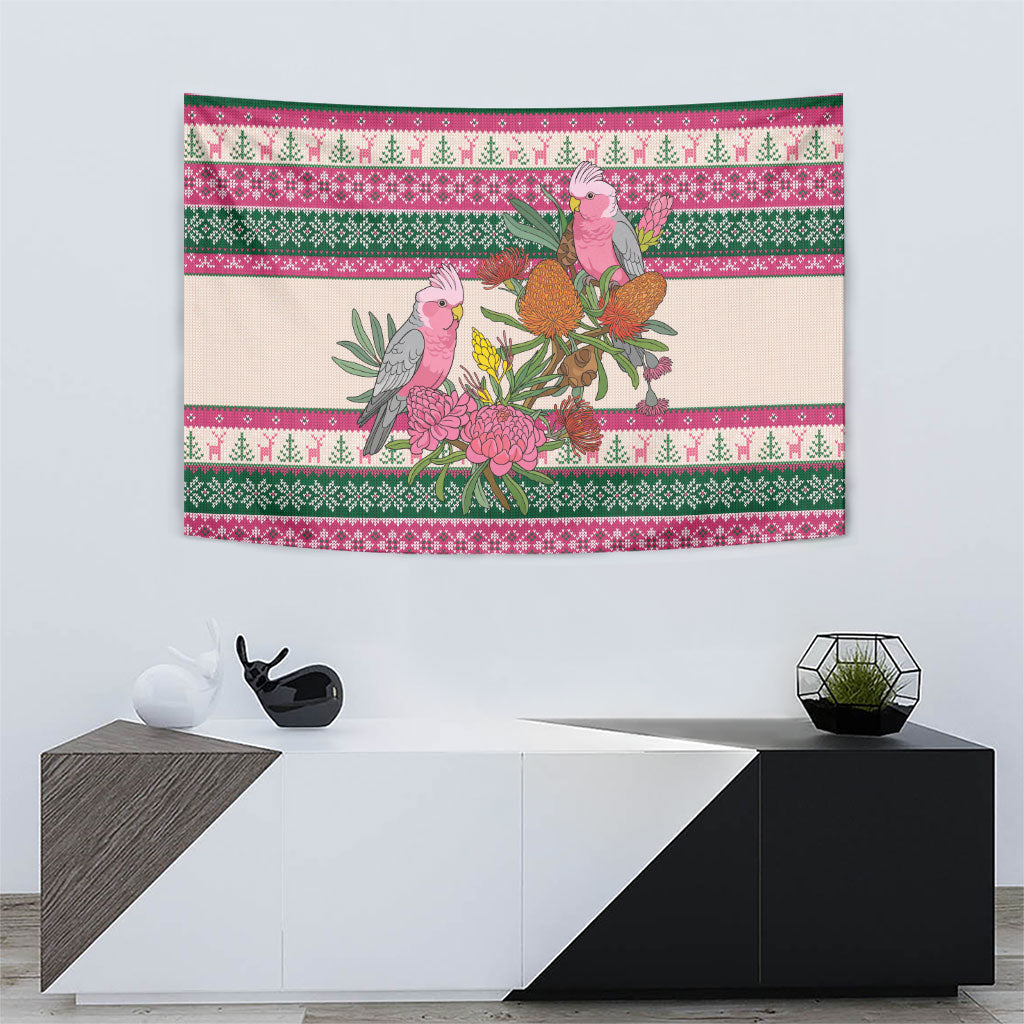 Aussie Galah Christmas Tapestry Festive Knitted Pattern Inspired