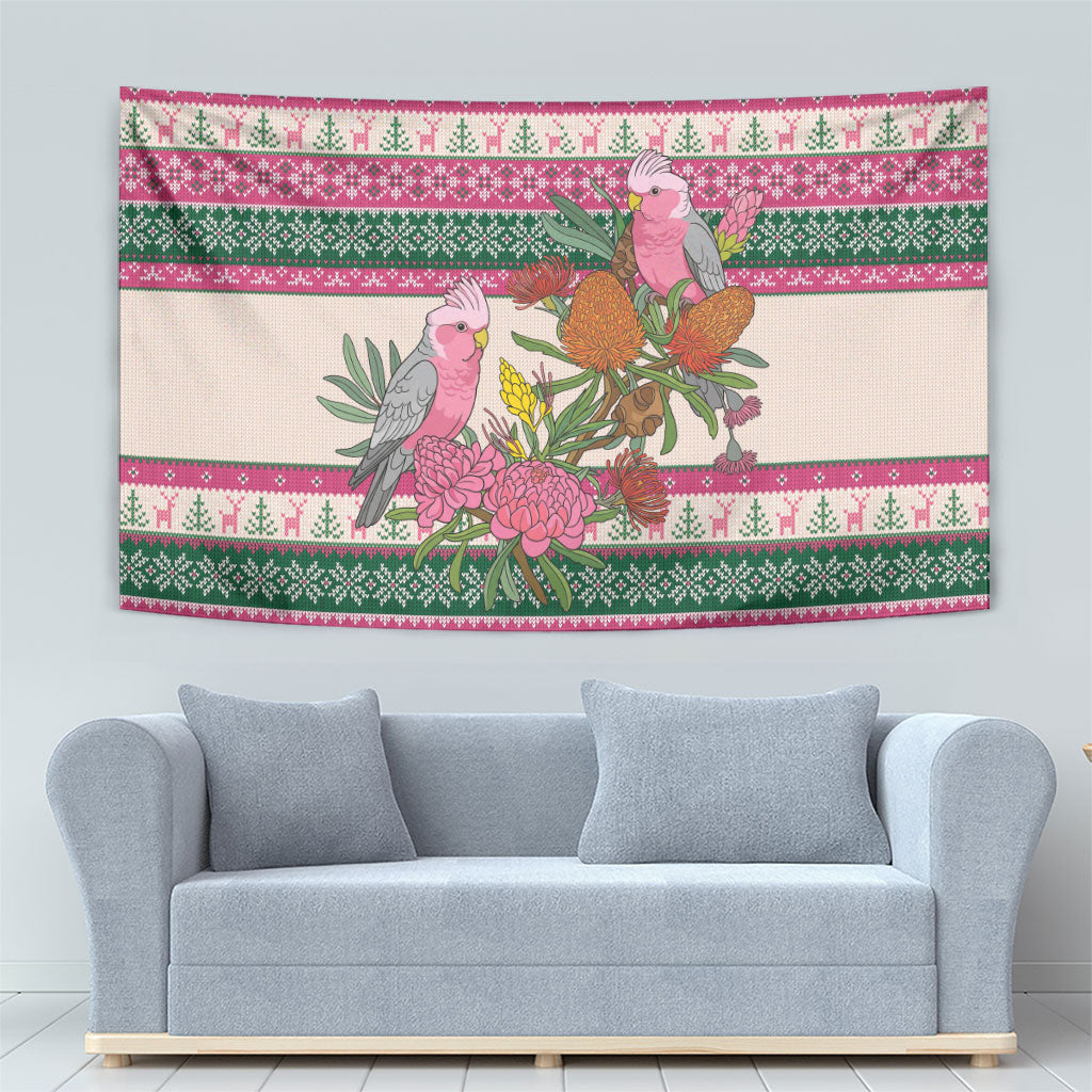 Aussie Galah Christmas Tapestry Festive Knitted Pattern Inspired