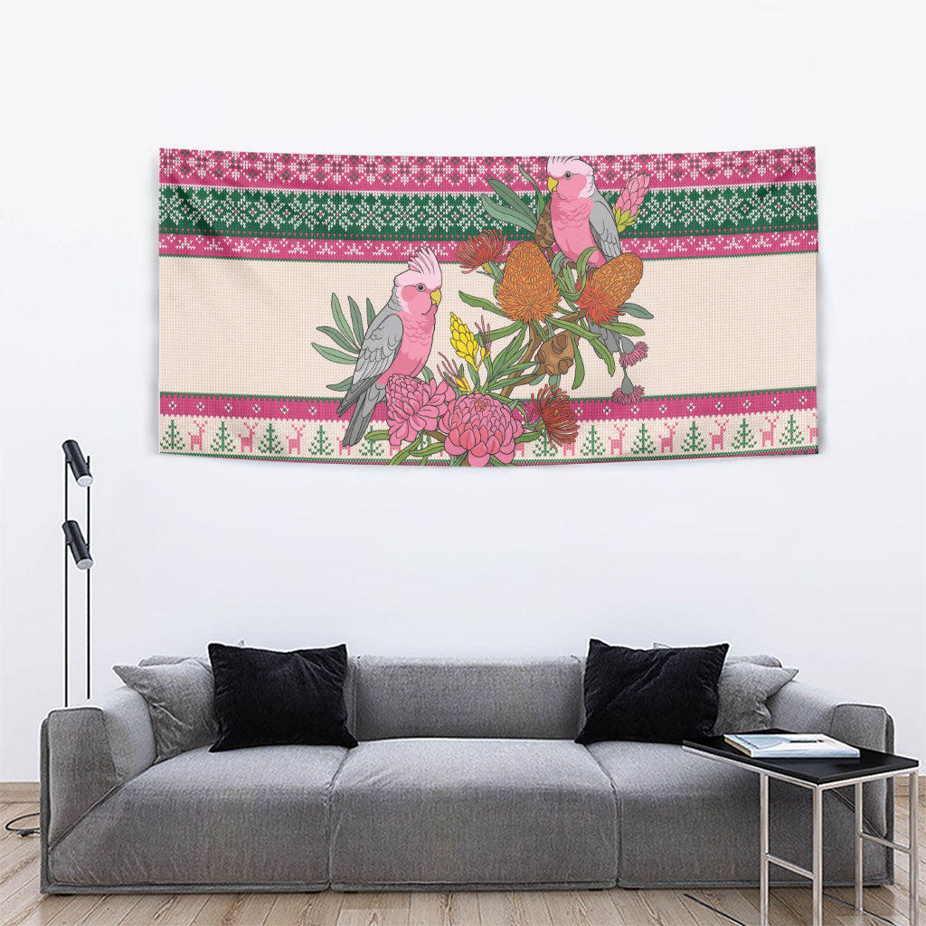 Aussie Galah Christmas Tapestry Festive Knitted Pattern Inspired