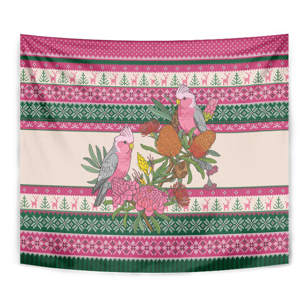 Aussie Galah Christmas Tapestry Festive Knitted Pattern Inspired