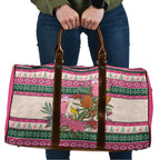 Aussie Galah Christmas Travel Bag Festive Knitted Pattern Inspired