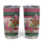 Aussie Galah Christmas Tumbler Cup Festive Knitted Pattern Inspired