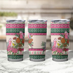 Aussie Galah Christmas Tumbler Cup Festive Knitted Pattern Inspired