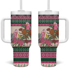 Aussie Galah Christmas Tumbler With Handle Festive Knitted Pattern Inspired