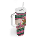 Aussie Galah Christmas Tumbler With Handle Festive Knitted Pattern Inspired