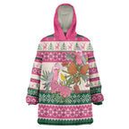 Aussie Galah Christmas Wearable Blanket Hoodie Festive Knitted Pattern Inspired