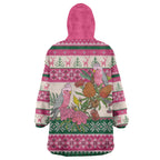 Aussie Galah Christmas Wearable Blanket Hoodie Festive Knitted Pattern Inspired