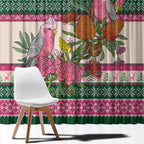Aussie Galah Christmas Window Curtain Festive Knitted Pattern Inspired