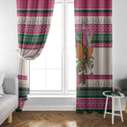 Aussie Galah Christmas Window Curtain Festive Knitted Pattern Inspired