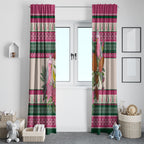 Aussie Galah Christmas Window Curtain Festive Knitted Pattern Inspired