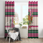 Aussie Galah Christmas Window Curtain Festive Knitted Pattern Inspired