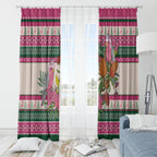 Aussie Galah Christmas Window Curtain Festive Knitted Pattern Inspired