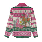 Aussie Galah Christmas Women Casual Shirt Festive Knitted Pattern Inspired