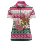 Aussie Galah Christmas Women Polo Shirt Festive Knitted Pattern Inspired