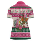 Aussie Galah Christmas Women Polo Shirt Festive Knitted Pattern Inspired