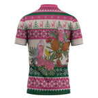 Aussie Galah Christmas Zipper Polo Shirt Festive Knitted Pattern Inspired