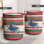 Aussie Kingfisher Bird Christmas Laundry Basket Festive Knitted Pattern Inspired