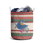 Aussie Kingfisher Bird Christmas Laundry Basket Festive Knitted Pattern Inspired