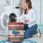Aussie Kingfisher Bird Christmas Laundry Basket Festive Knitted Pattern Inspired