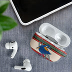 Aussie Kingfisher Bird Christmas AirPods Case Festive Knitted Pattern Inspired