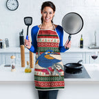 Aussie Kingfisher Bird Christmas Apron Festive Knitted Pattern Inspired