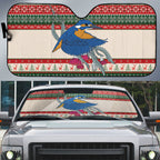 Aussie Kingfisher Bird Christmas Auto Sun Shade Festive Knitted Pattern Inspired