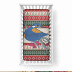 Aussie Kingfisher Bird Christmas Baby Bed Cover Festive Knitted Pattern Inspired