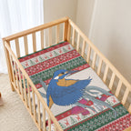 Aussie Kingfisher Bird Christmas Baby Bed Cover Festive Knitted Pattern Inspired