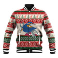 Aussie Kingfisher Bird Christmas Baseball Jacket Festive Knitted Pattern Inspired