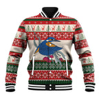 Aussie Kingfisher Bird Christmas Baseball Jacket Festive Knitted Pattern Inspired