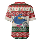 Aussie Kingfisher Bird Christmas Baseball Jersey Festive Knitted Pattern Inspired