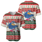 Aussie Kingfisher Bird Christmas Baseball Jersey Festive Knitted Pattern Inspired
