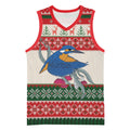 Aussie Kingfisher Bird Christmas Basketball Jersey Festive Knitted Pattern Inspired