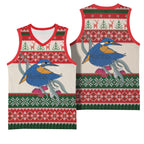 Aussie Kingfisher Bird Christmas Basketball Jersey Festive Knitted Pattern Inspired