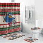 Aussie Kingfisher Bird Christmas Bathroom Set Festive Knitted Pattern Inspired