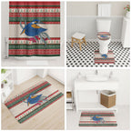 Aussie Kingfisher Bird Christmas Bathroom Set Festive Knitted Pattern Inspired