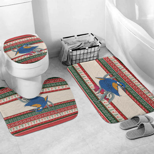 Aussie Kingfisher Bird Christmas Bathroom Set Festive Knitted Pattern Inspired