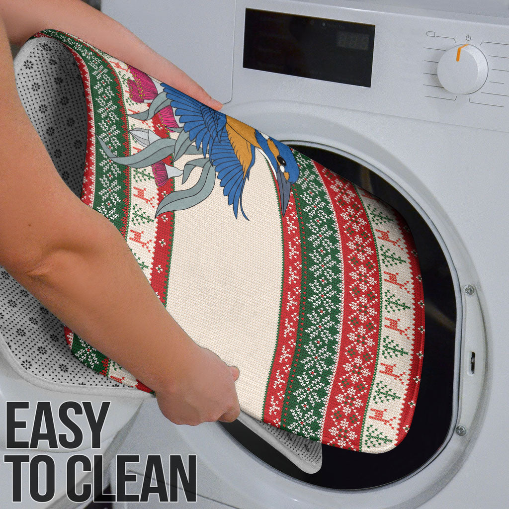 Aussie Kingfisher Bird Christmas Bathroom Set Festive Knitted Pattern Inspired