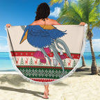 Aussie Kingfisher Bird Christmas Beach Blanket Festive Knitted Pattern Inspired