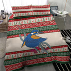Aussie Kingfisher Bird Christmas Bedding Set Festive Knitted Pattern Inspired