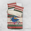 Aussie Kingfisher Bird Christmas Bedding Set Festive Knitted Pattern Inspired