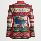 Aussie Kingfisher Bird Christmas Blazer Festive Knitted Pattern Inspired