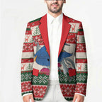 Aussie Kingfisher Bird Christmas Blazer Festive Knitted Pattern Inspired