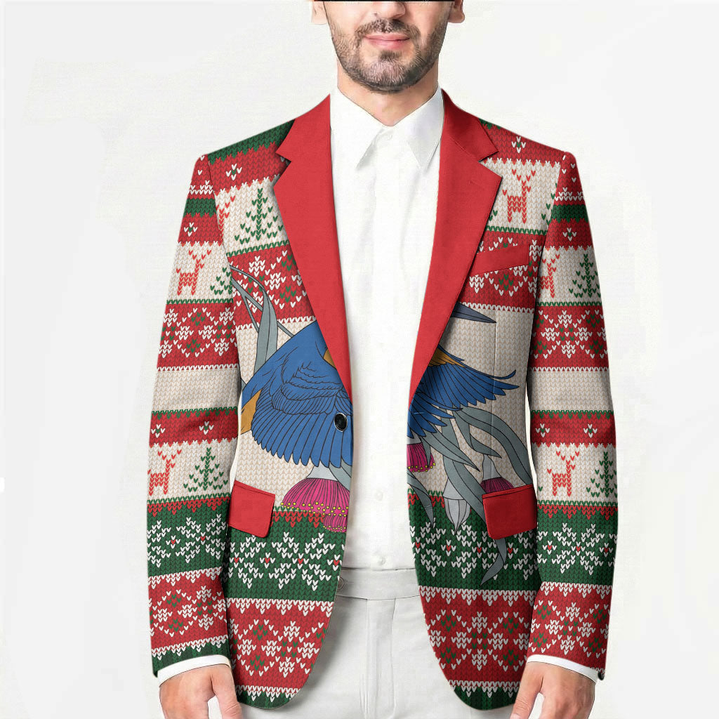 Aussie Kingfisher Bird Christmas Blazer Festive Knitted Pattern Inspired