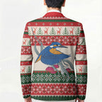 Aussie Kingfisher Bird Christmas Blazer Festive Knitted Pattern Inspired