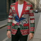 Aussie Kingfisher Bird Christmas Blazer Festive Knitted Pattern Inspired