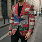 Aussie Kingfisher Bird Christmas Blazer Festive Knitted Pattern Inspired
