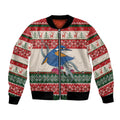 Aussie Kingfisher Bird Christmas Bomber Jacket Festive Knitted Pattern Inspired